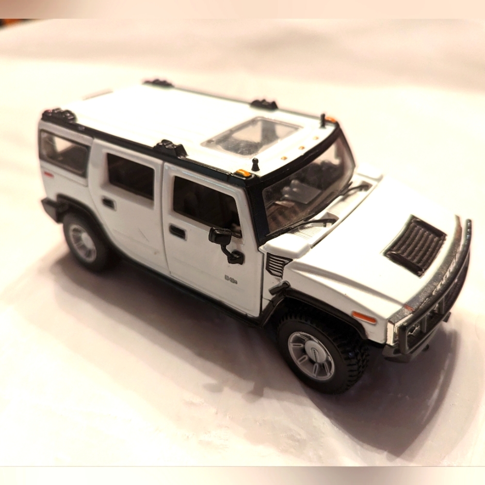 2008 Hummer H2 White Die Cast Toy Car 7" 🔥 Vintage 1:27